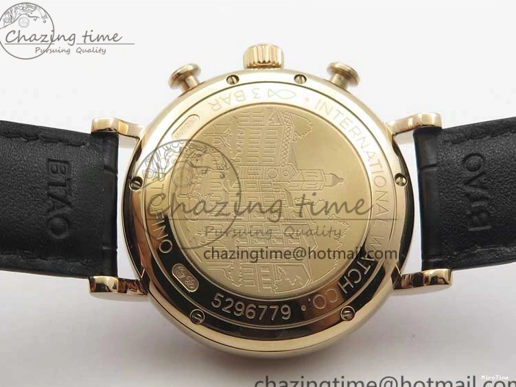 MIROTIME 0106 Portofino Chrono RG ZF 1:1 Best Edition Blue Dial Gold Markers on Black Leather Strap A FlexibleFit 7112